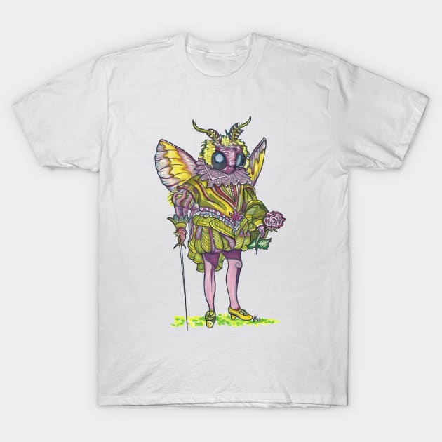 Mr. Rosey Maple Moth T-Shirt by jilliandohertyart